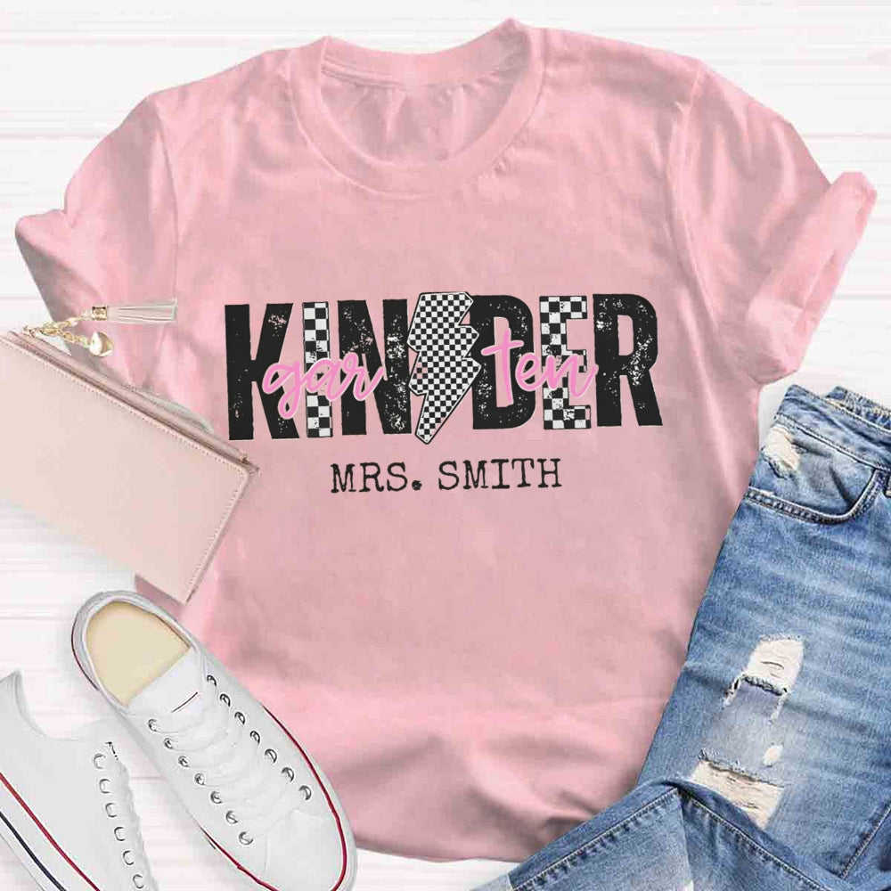 Personalized Kindergarten Teacher Name Polka dots T-shirt