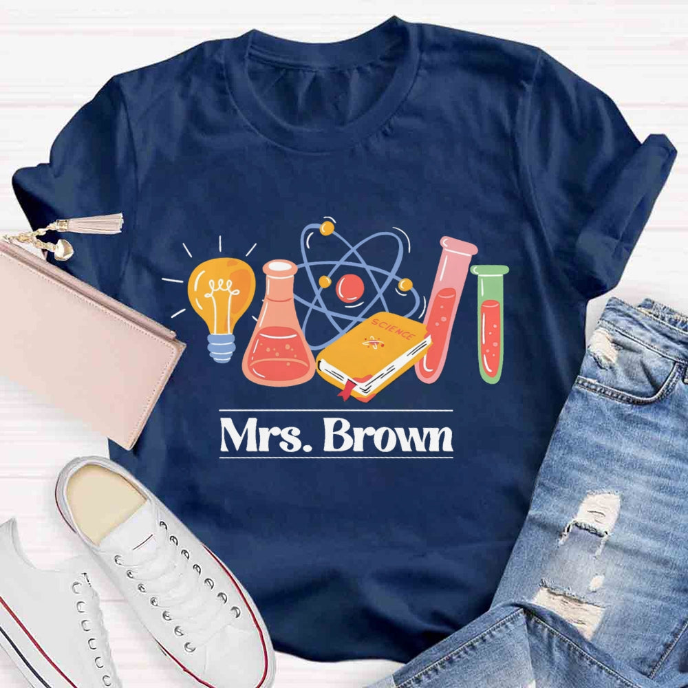 Personalized Name Science Creates The World T-shirt