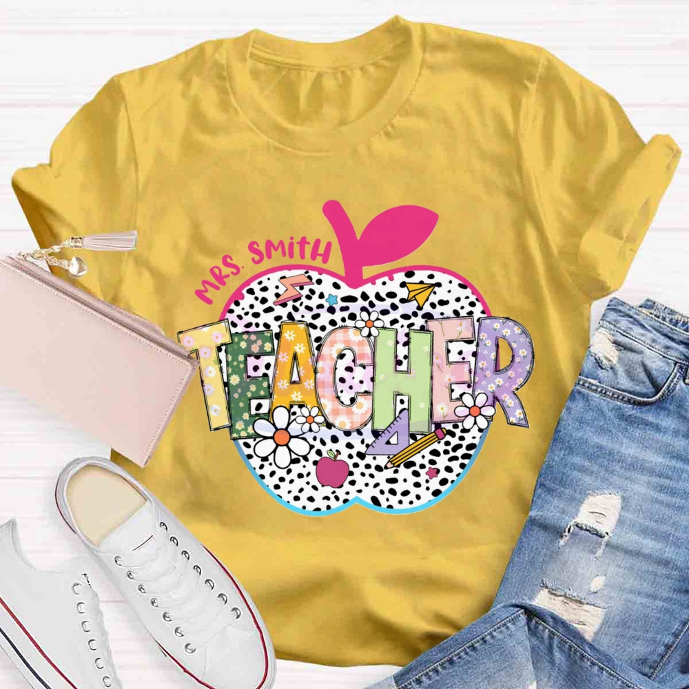 Personalized Name Spotted Apple T-shirt