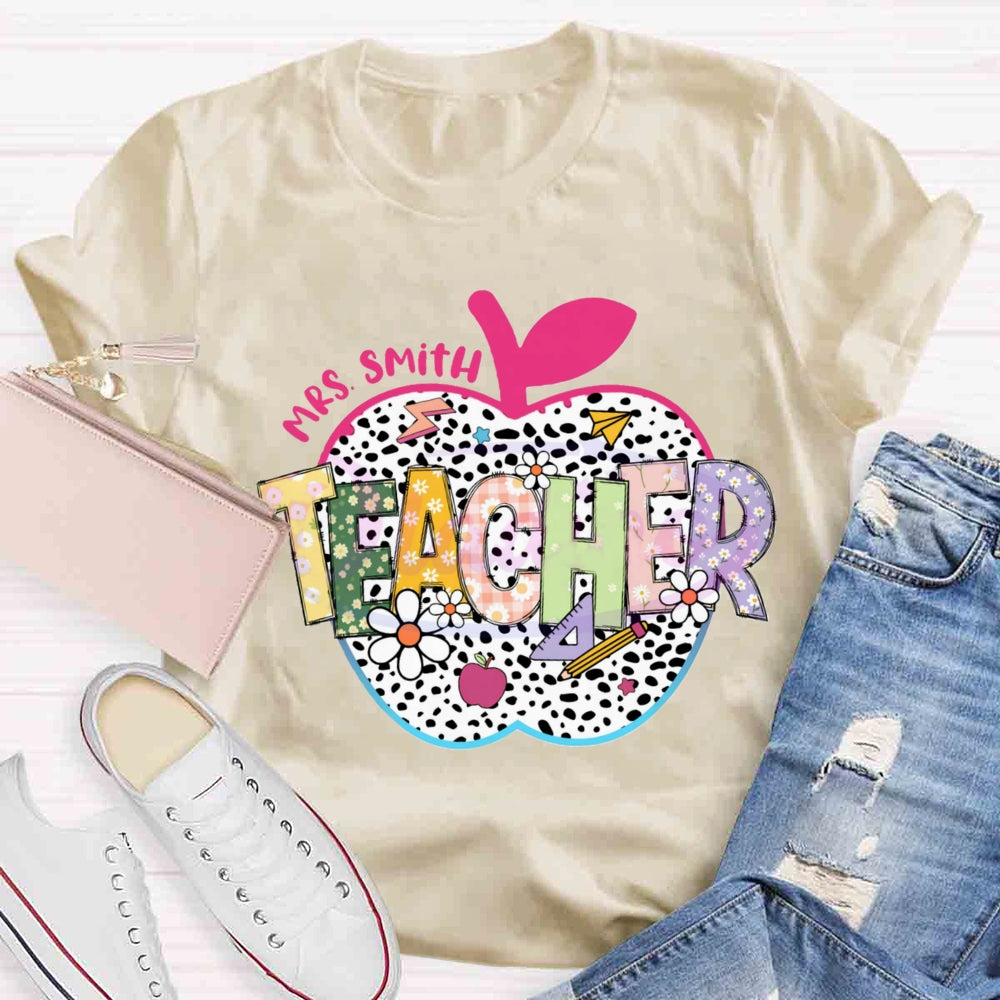 Personalized Name Spotted Apple T-shirt