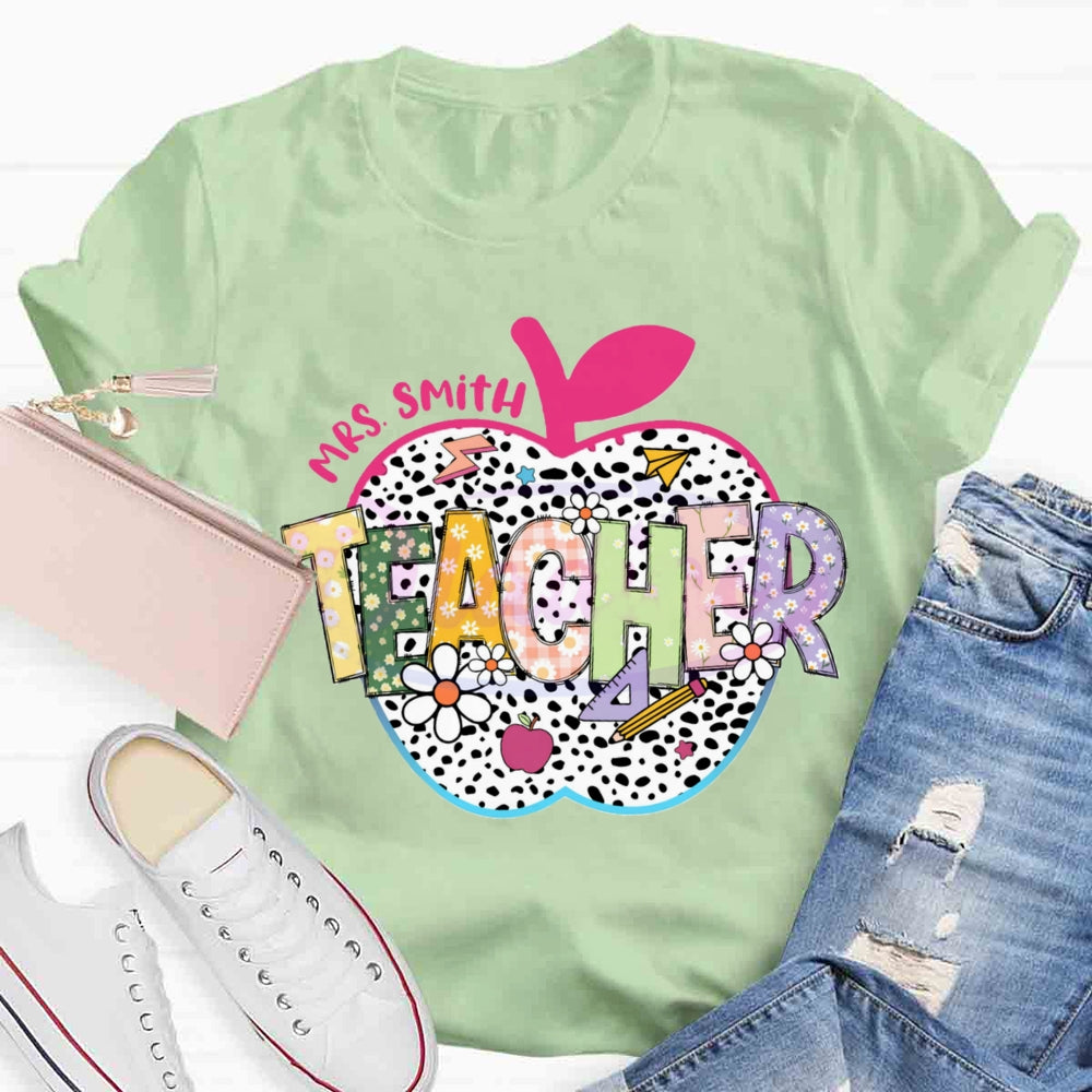 Personalized Name Spotted Apple T-shirt