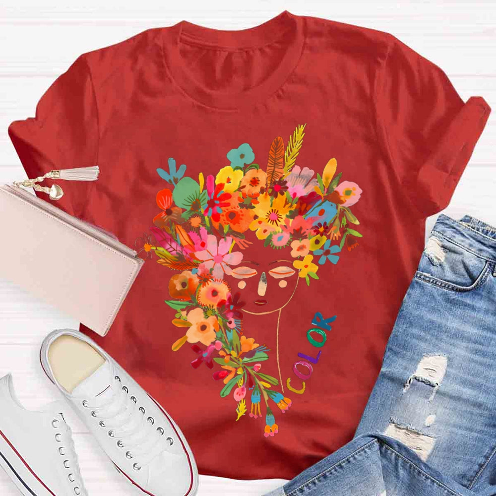 Art Teachers Colorful Print T-shirt