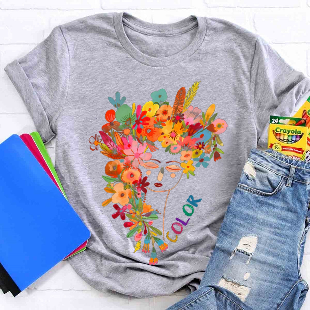 Art Teachers Colorful Print T-shirt