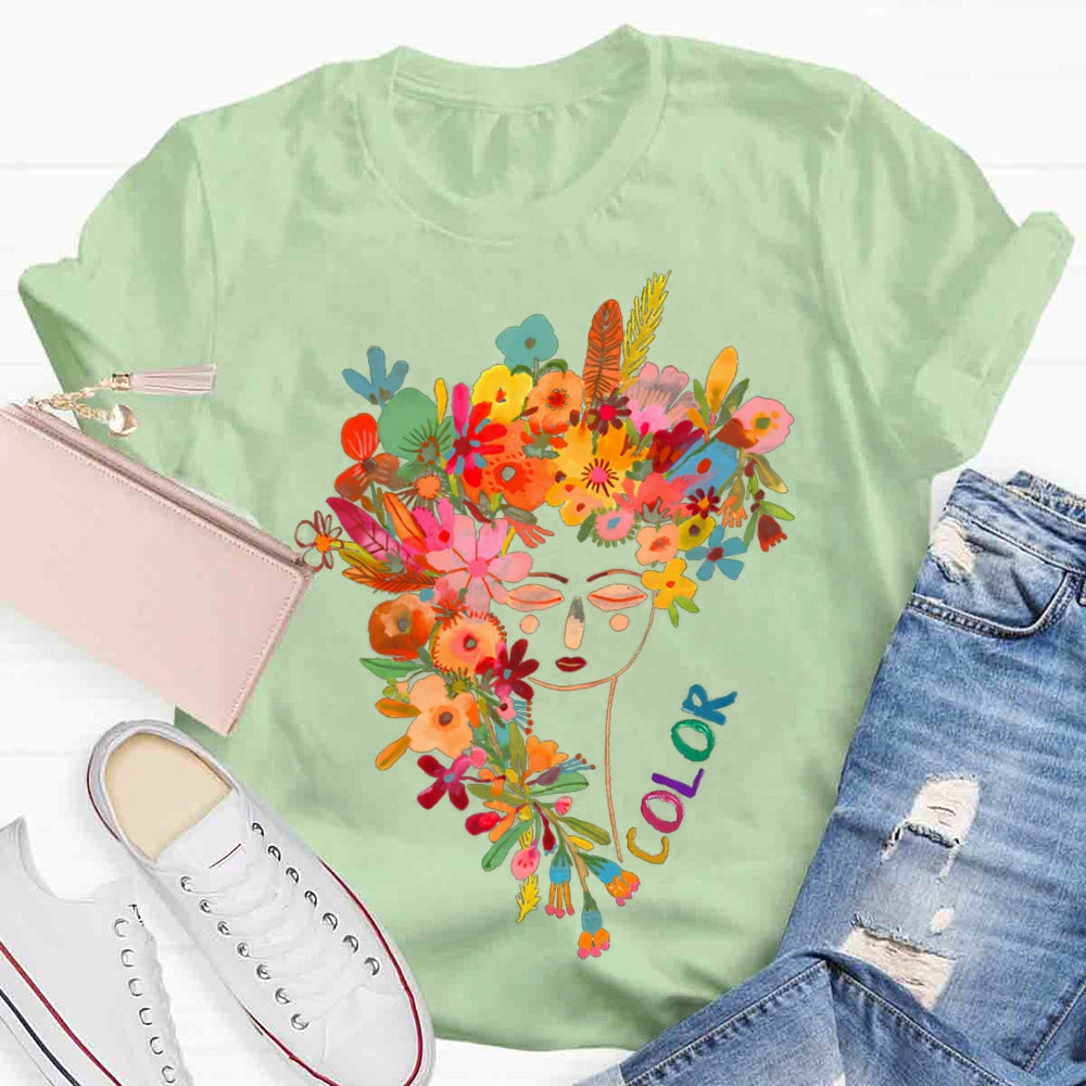 Art Teachers Colorful Print T-shirt