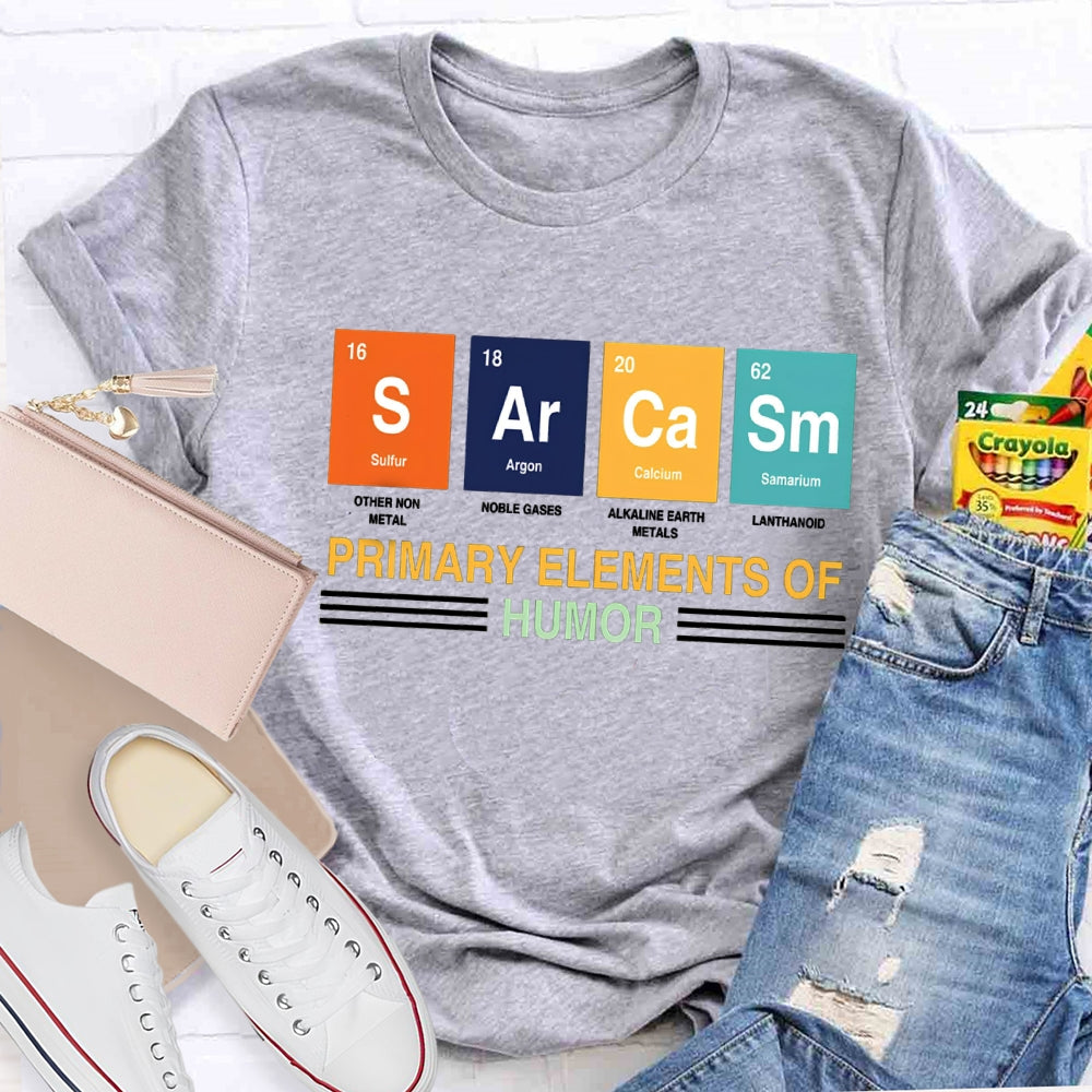 Sulfur Argon Calcium Samarium Primary Elements Of Humor T-shirt