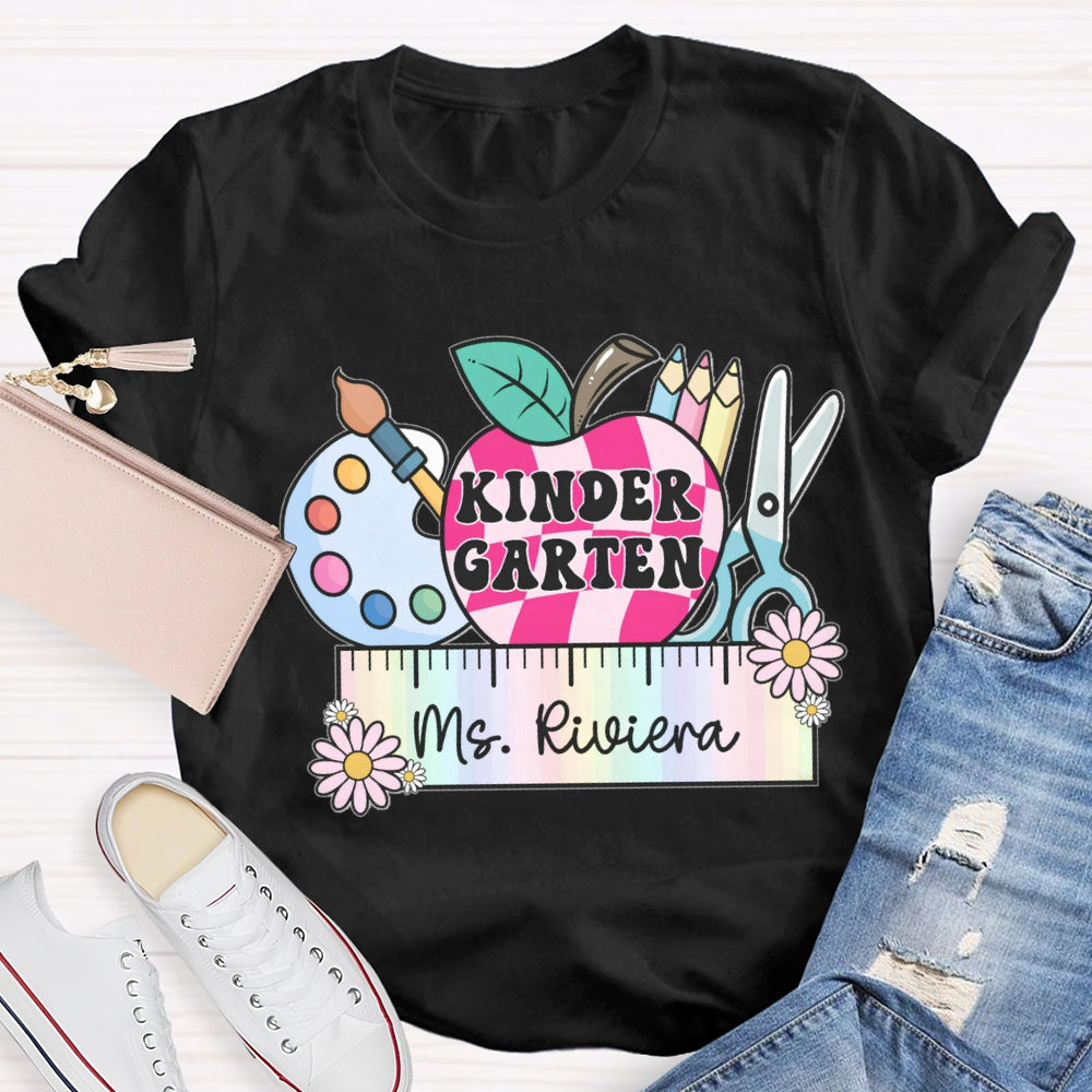 Personalized Name And Grade Colorful Ruler T-shirt
