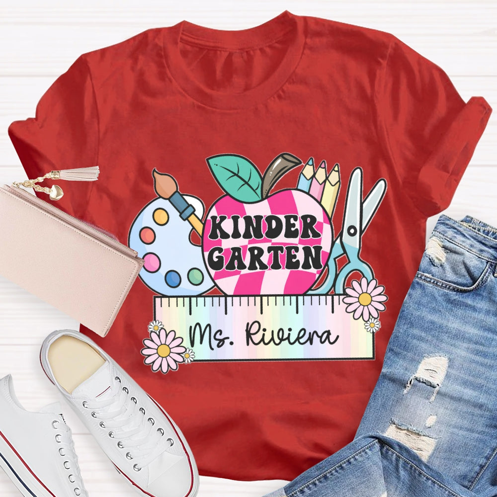 Personalized Name And Grade Colorful Ruler T-shirt