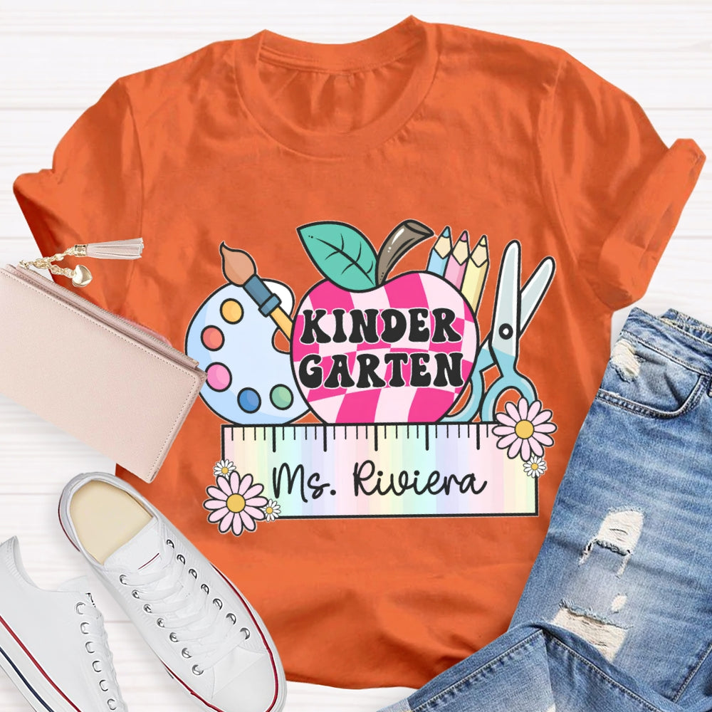 Personalized Name And Grade Colorful Ruler T-shirt