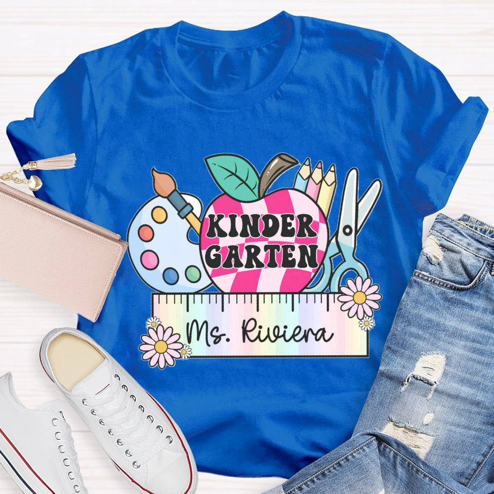 Personalized Name And Grade Colorful Ruler T-shirt