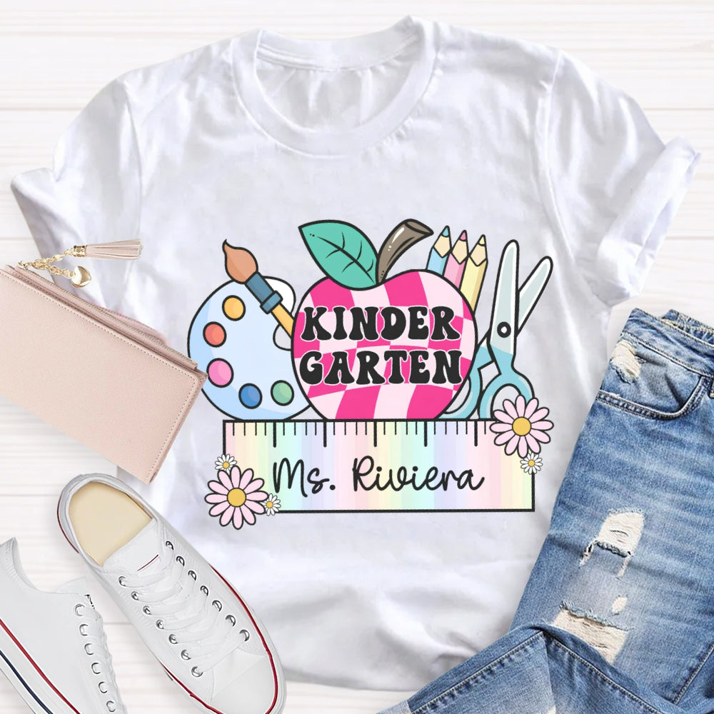 Personalized Name And Grade Colorful Ruler T-shirt