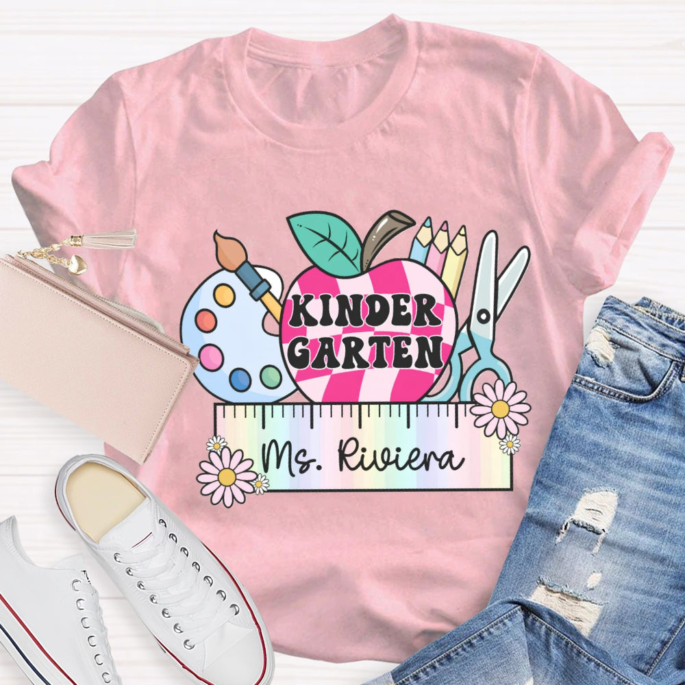 Personalized Name And Grade Colorful Ruler T-shirt