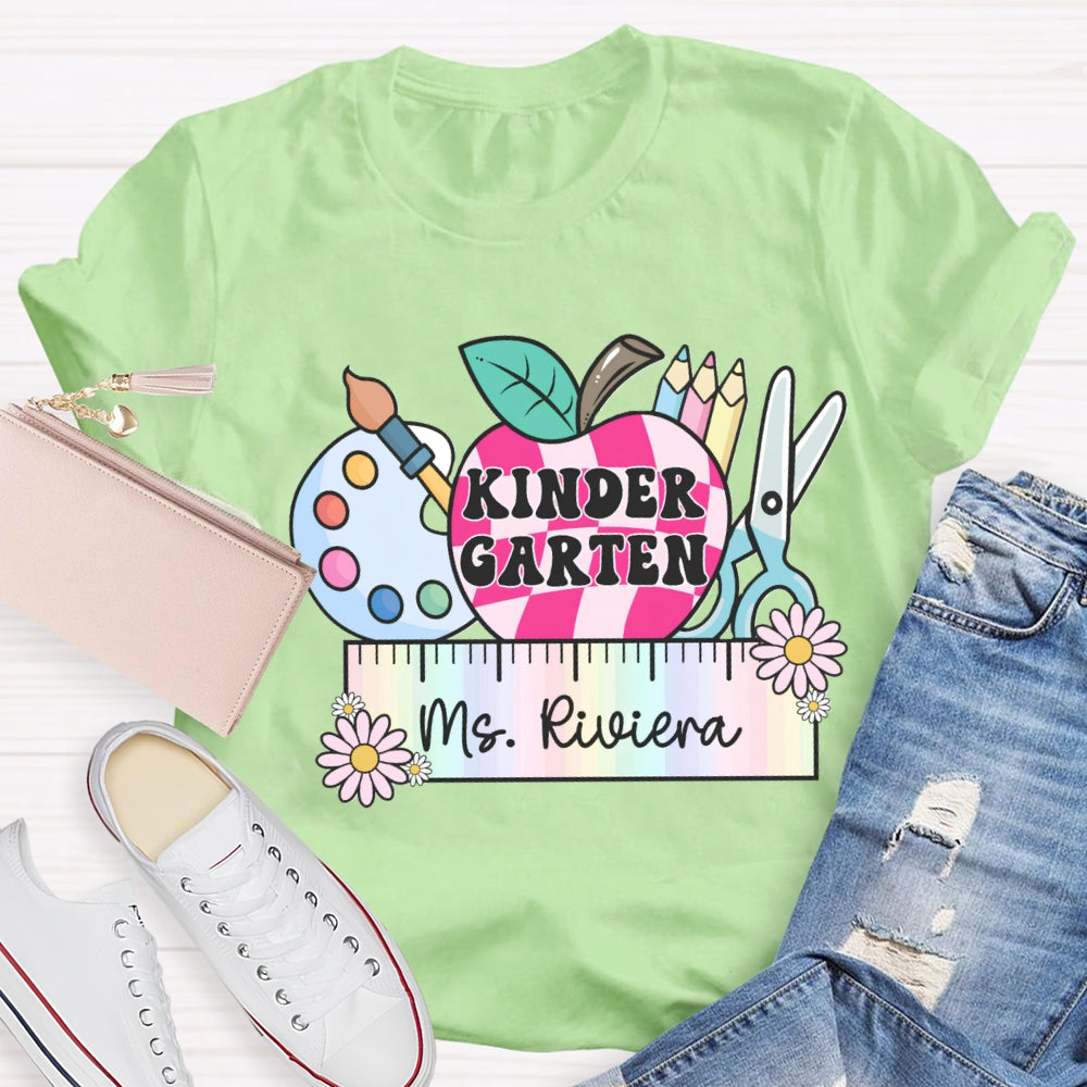 Personalized Name And Grade Colorful Ruler T-shirt