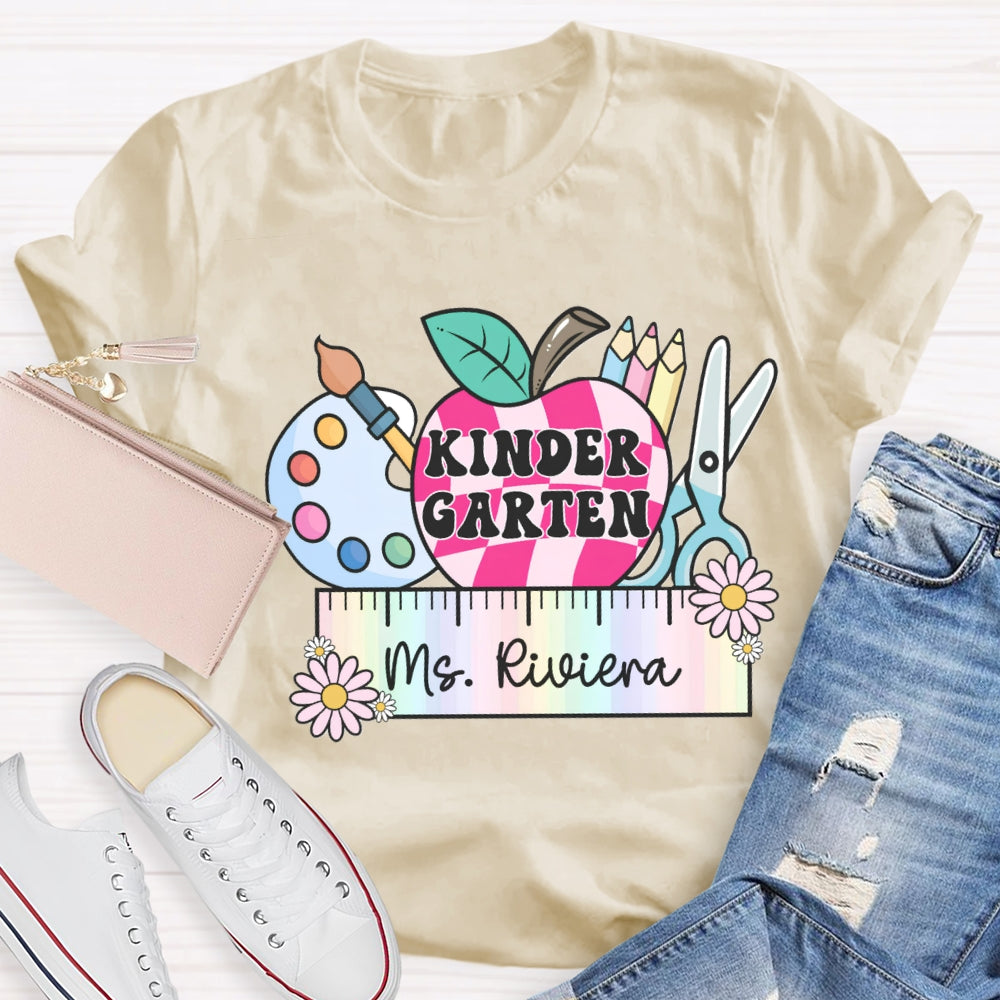 Personalized Name And Grade Colorful Ruler T-shirt