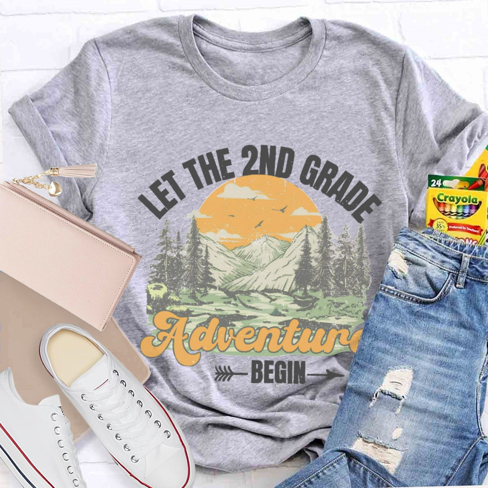 Personalized Grade Let 2nd Grade Adventure Begin T-shirt