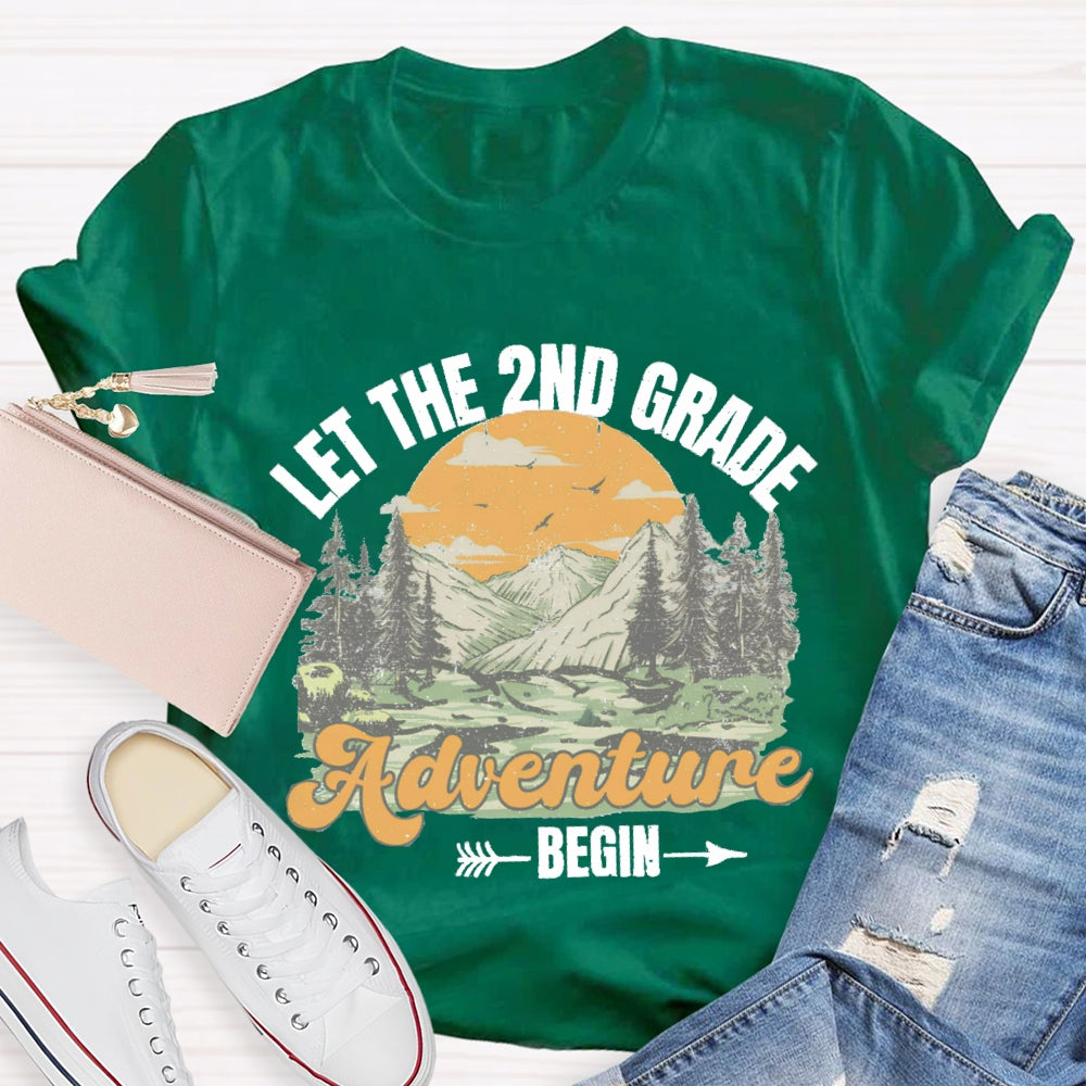 Personalized Grade Let 2nd Grade Adventure Begin T-shirt