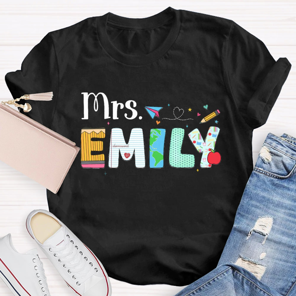 Personalized Name Back To School Emily T-shirt