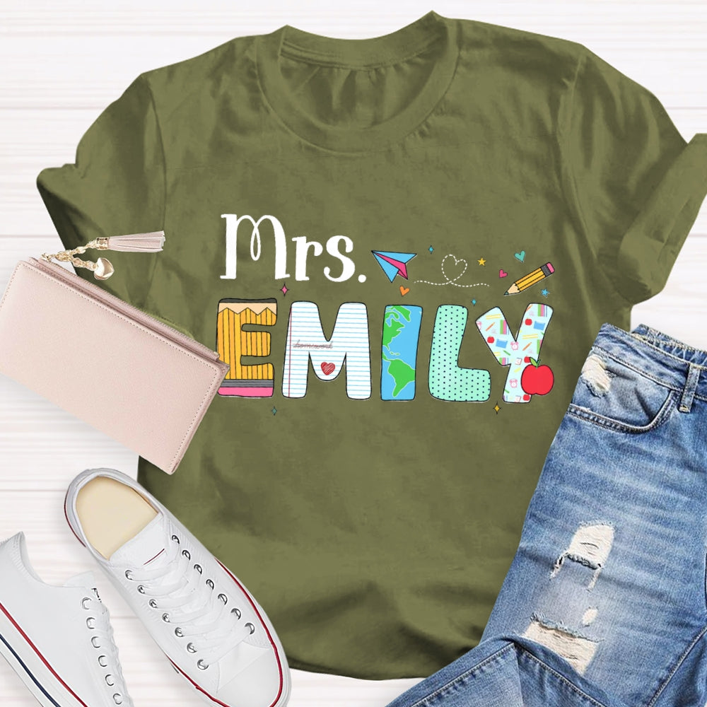 Personalized Name Back To School Emily T-shirt