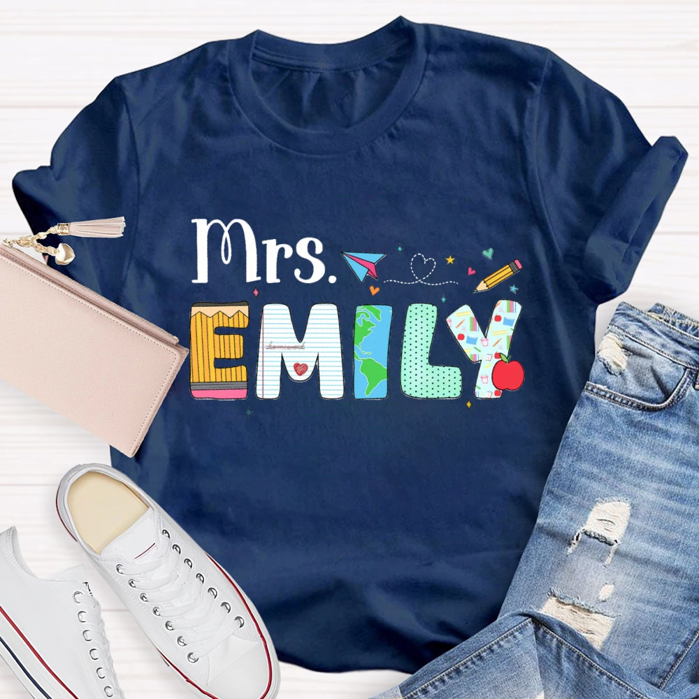 Personalized Name Back To School Emily T-shirt
