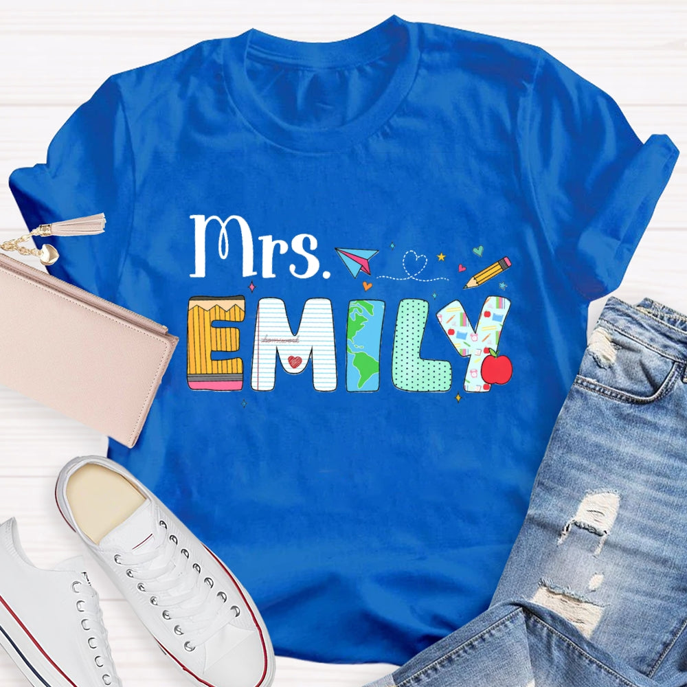 Personalized Name Back To School Emily T-shirt