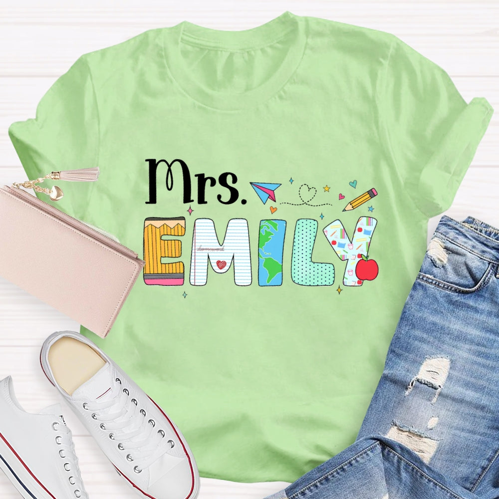 Personalized Name Back To School Emily T-shirt