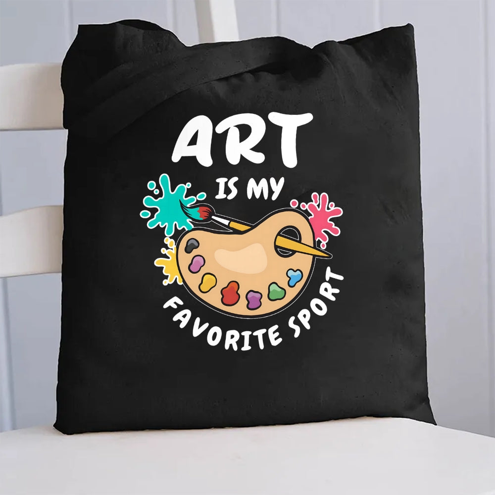 Art Is My Favorite Sport Canvas Tote Bag