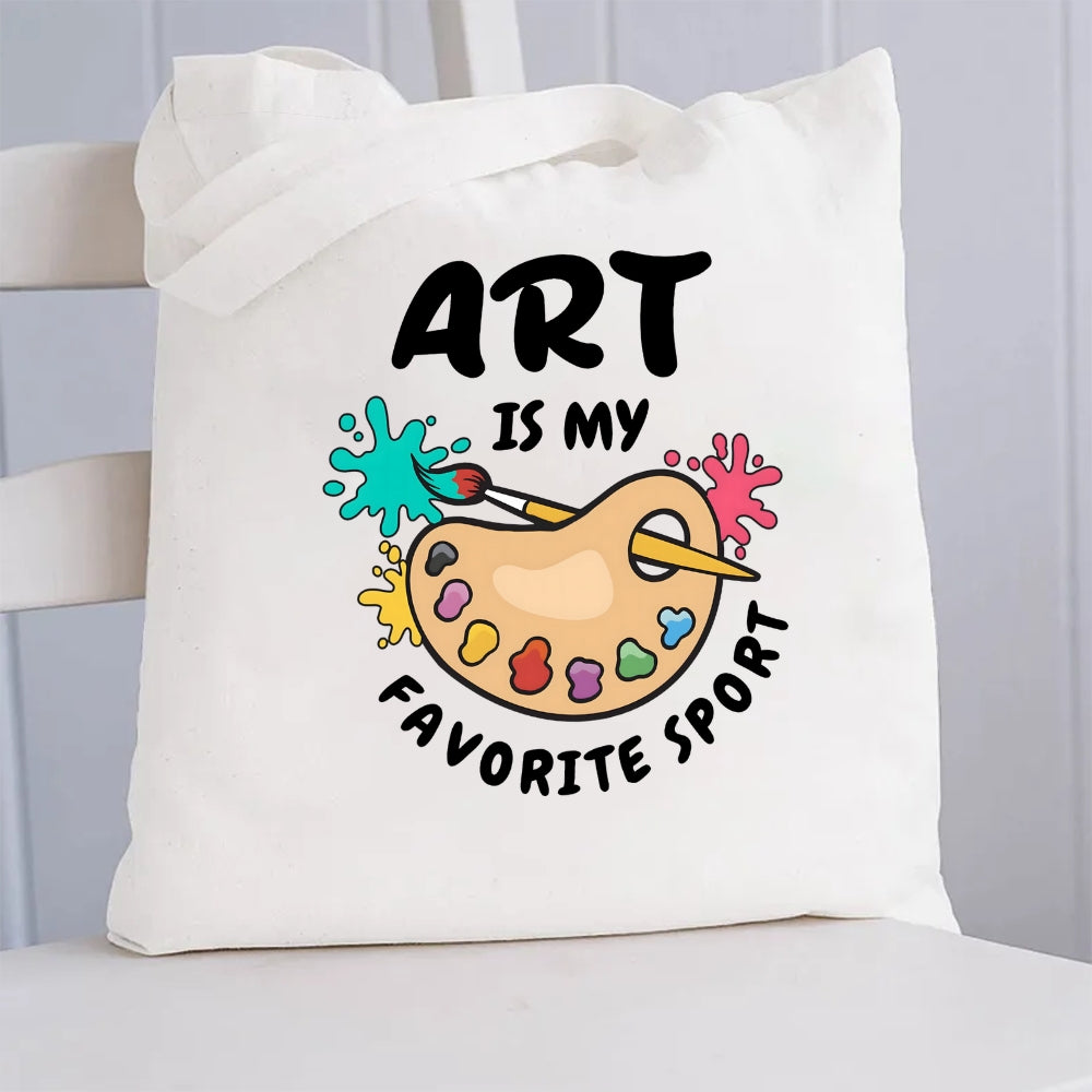 Art Is My Favorite Sport Canvas Tote Bag