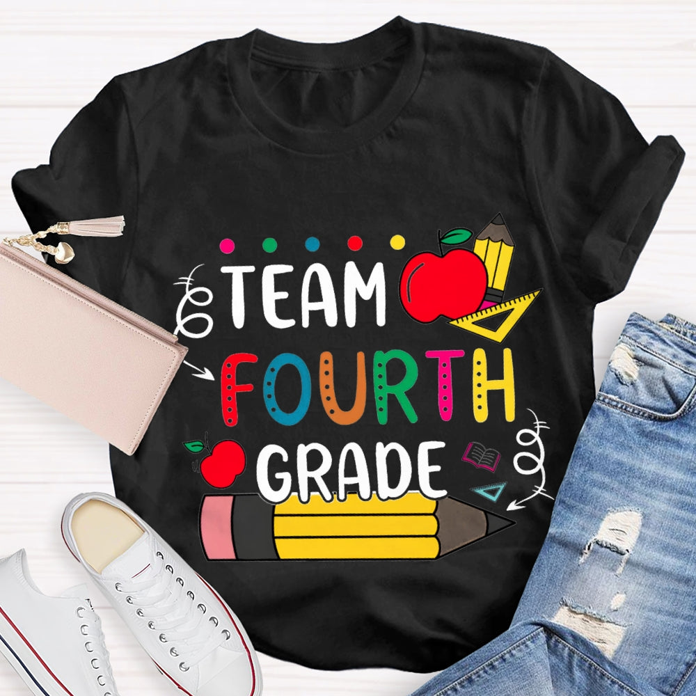 Personalized Grade Apple Pencil Ruler The Team T-shirt