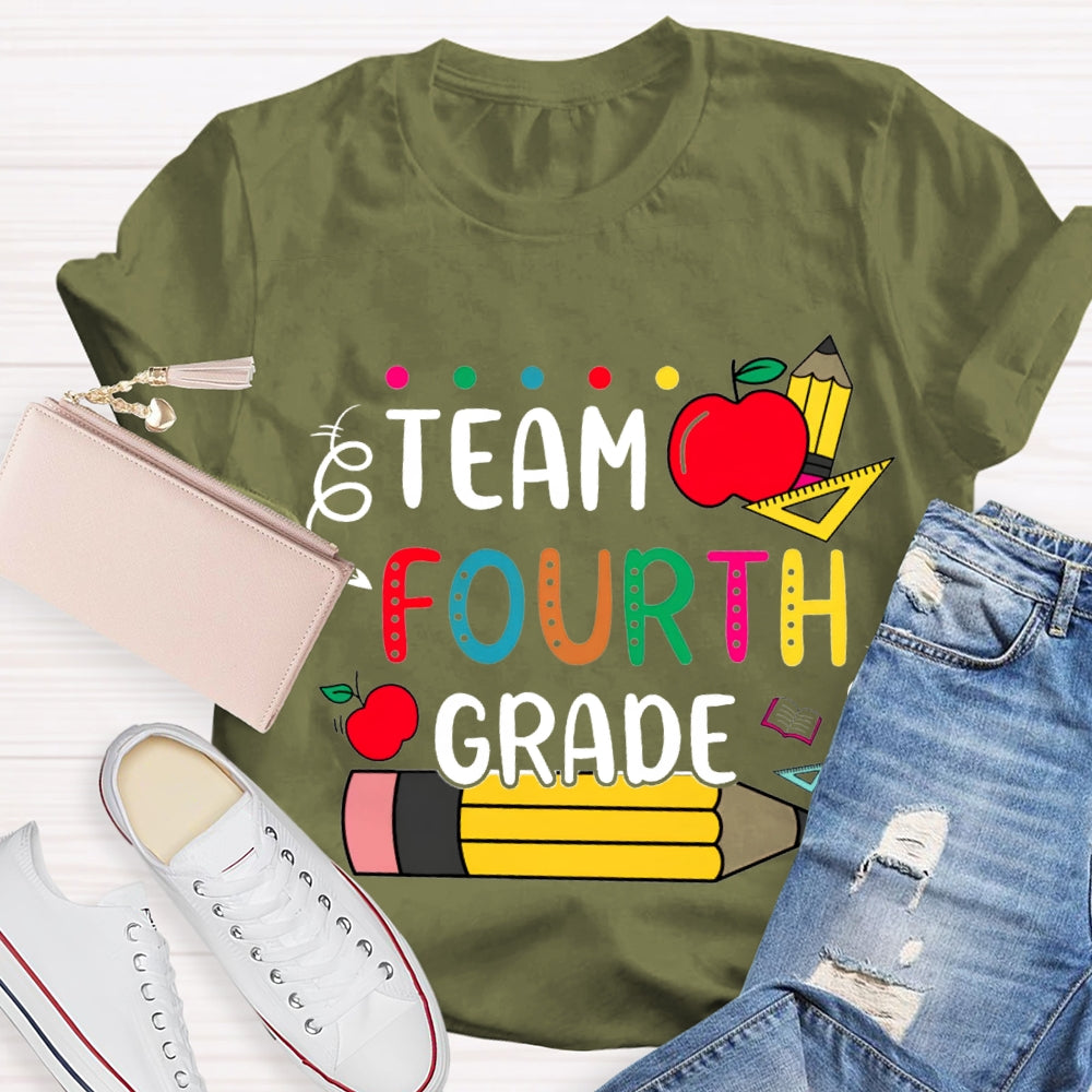 Personalized Grade Apple Pencil Ruler The Team T-shirt