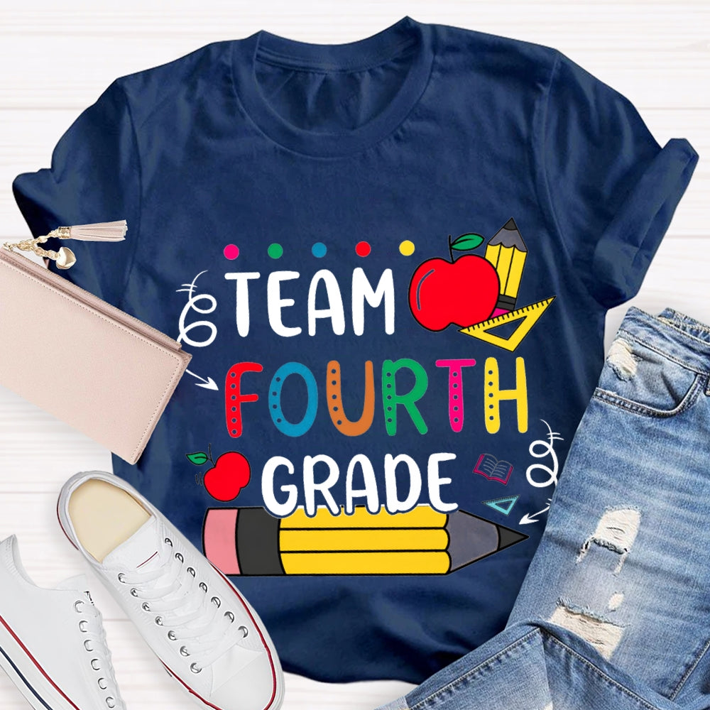 Personalized Grade Apple Pencil Ruler The Team T-shirt