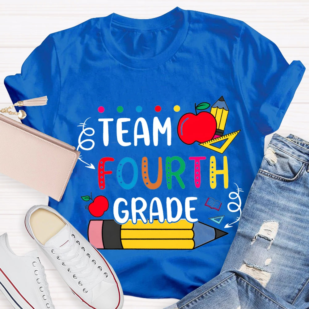 Personalized Grade Apple Pencil Ruler The Team T-shirt