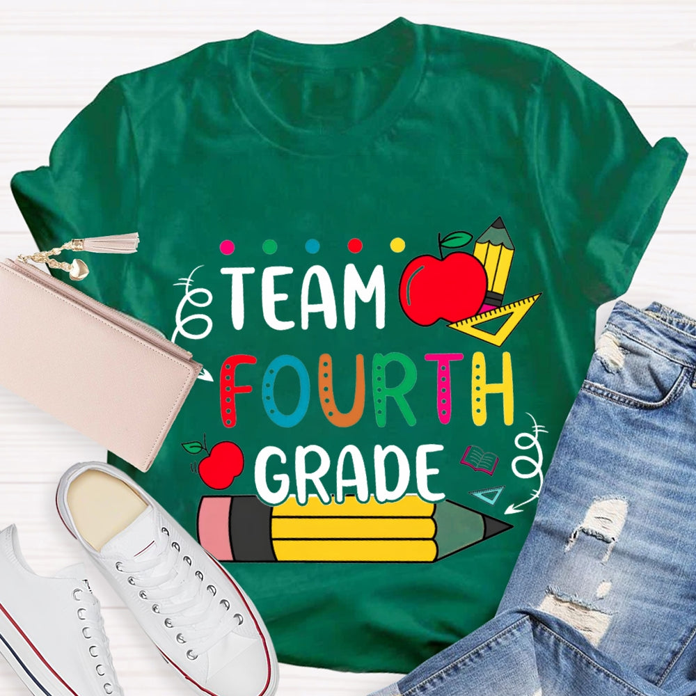 Personalized Grade Apple Pencil Ruler The Team T-shirt