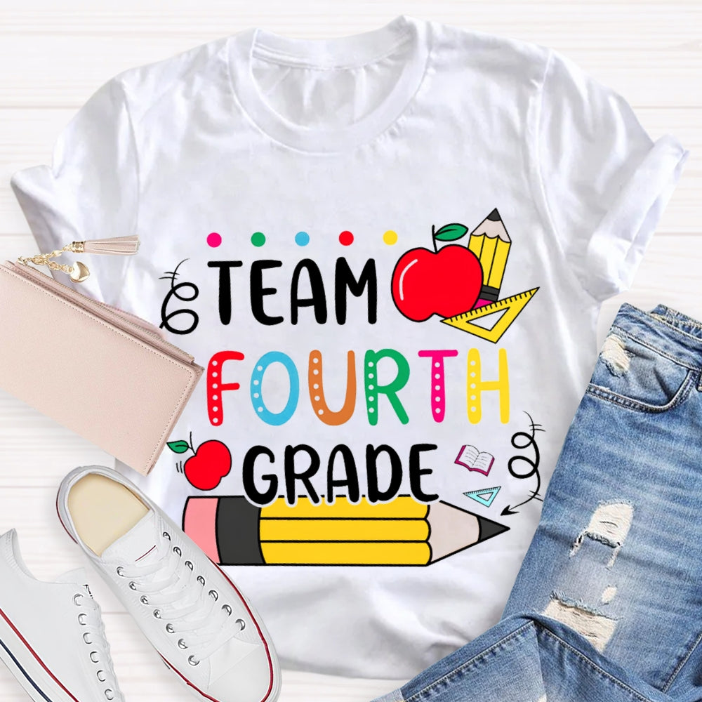 Personalized Grade Apple Pencil Ruler The Team T-shirt