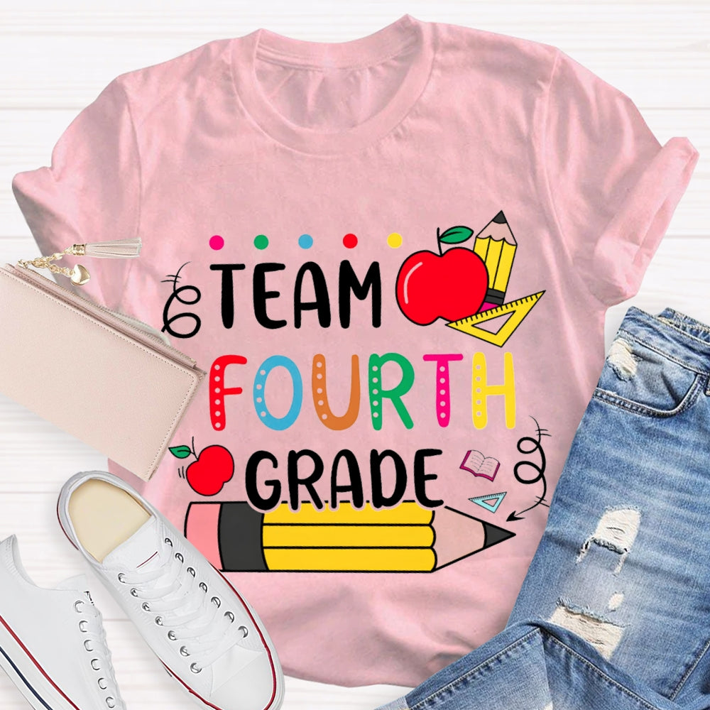 Personalized Grade Apple Pencil Ruler The Team T-shirt