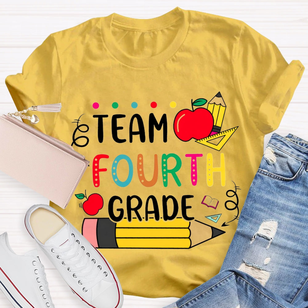 Personalized Grade Apple Pencil Ruler The Team T-shirt