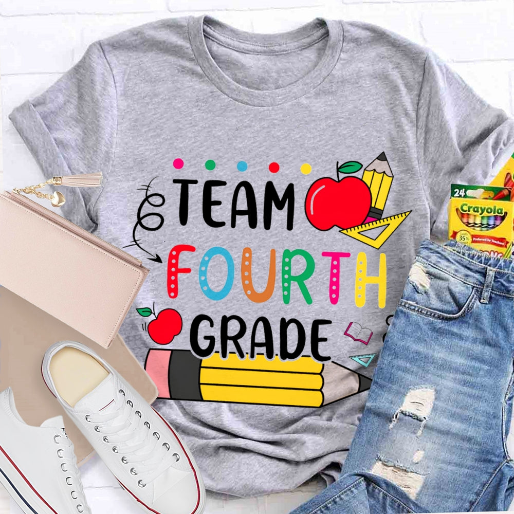 Personalized Grade Apple Pencil Ruler The Team T-shirt