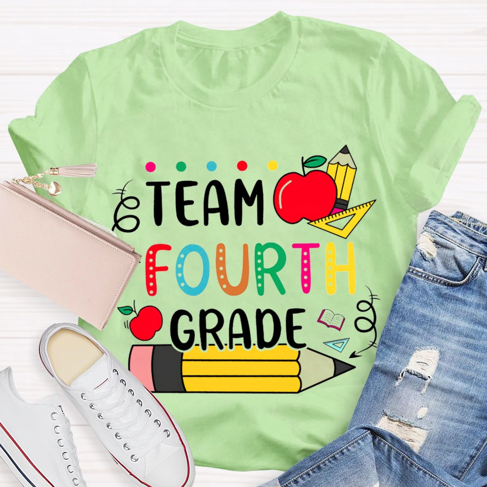 Personalized Grade Apple Pencil Ruler The Team T-shirt