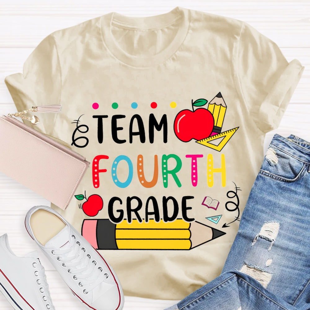Personalized Grade Apple Pencil Ruler The Team T-shirt