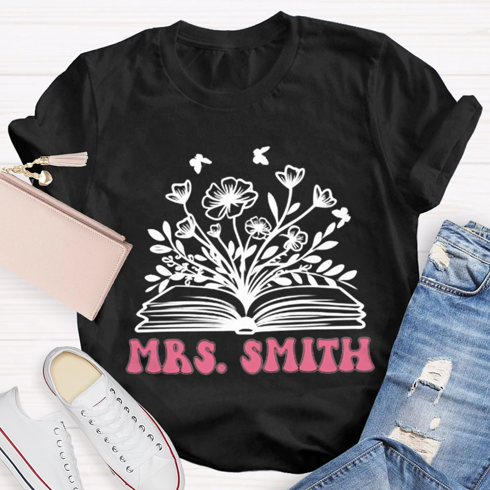 Personalized Name Reading Grows Flowers T-shirt