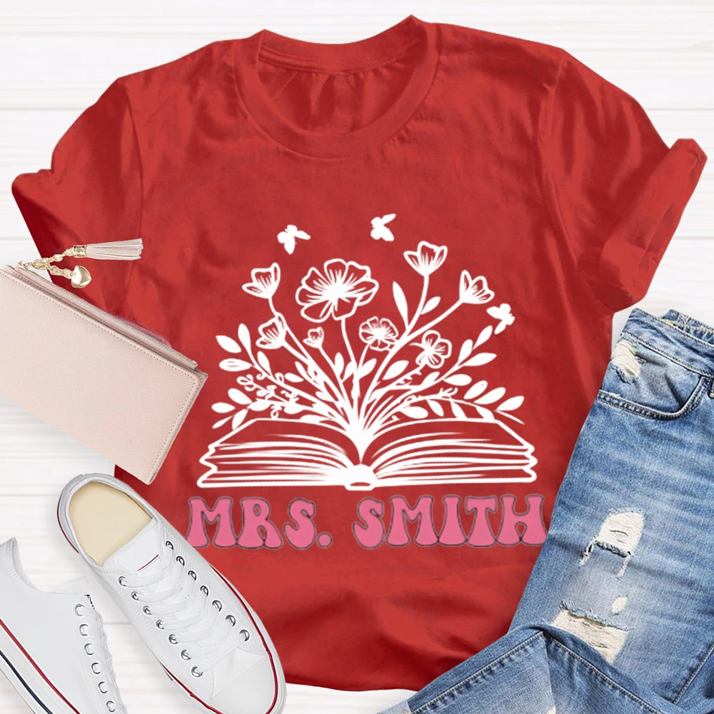 Personalized Name Reading Grows Flowers T-shirt