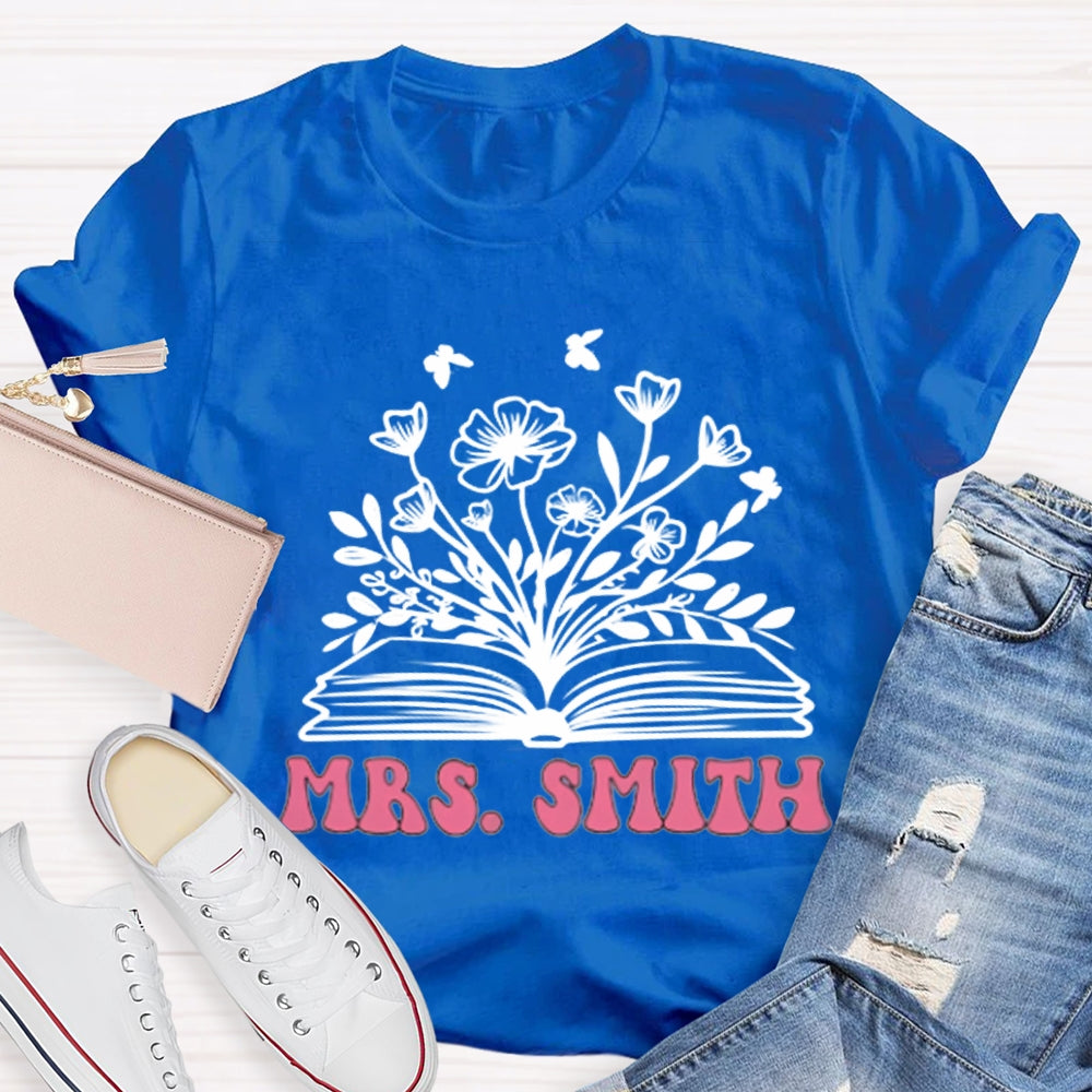 Personalized Name Reading Grows Flowers T-shirt