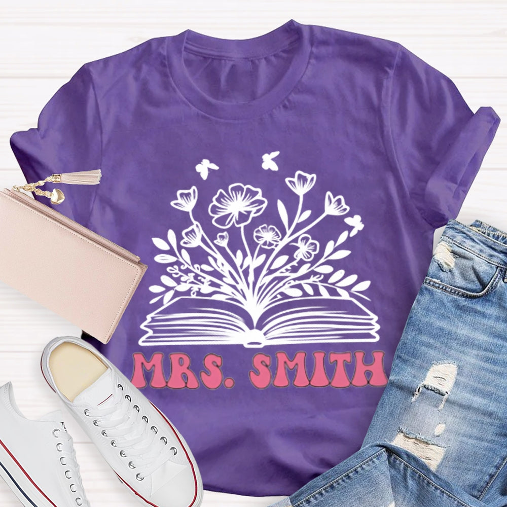 Personalized Name Reading Grows Flowers T-shirt