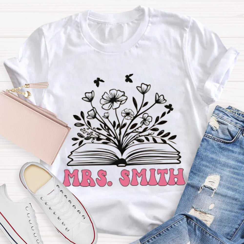 Personalized Name Reading Grows Flowers T-shirt