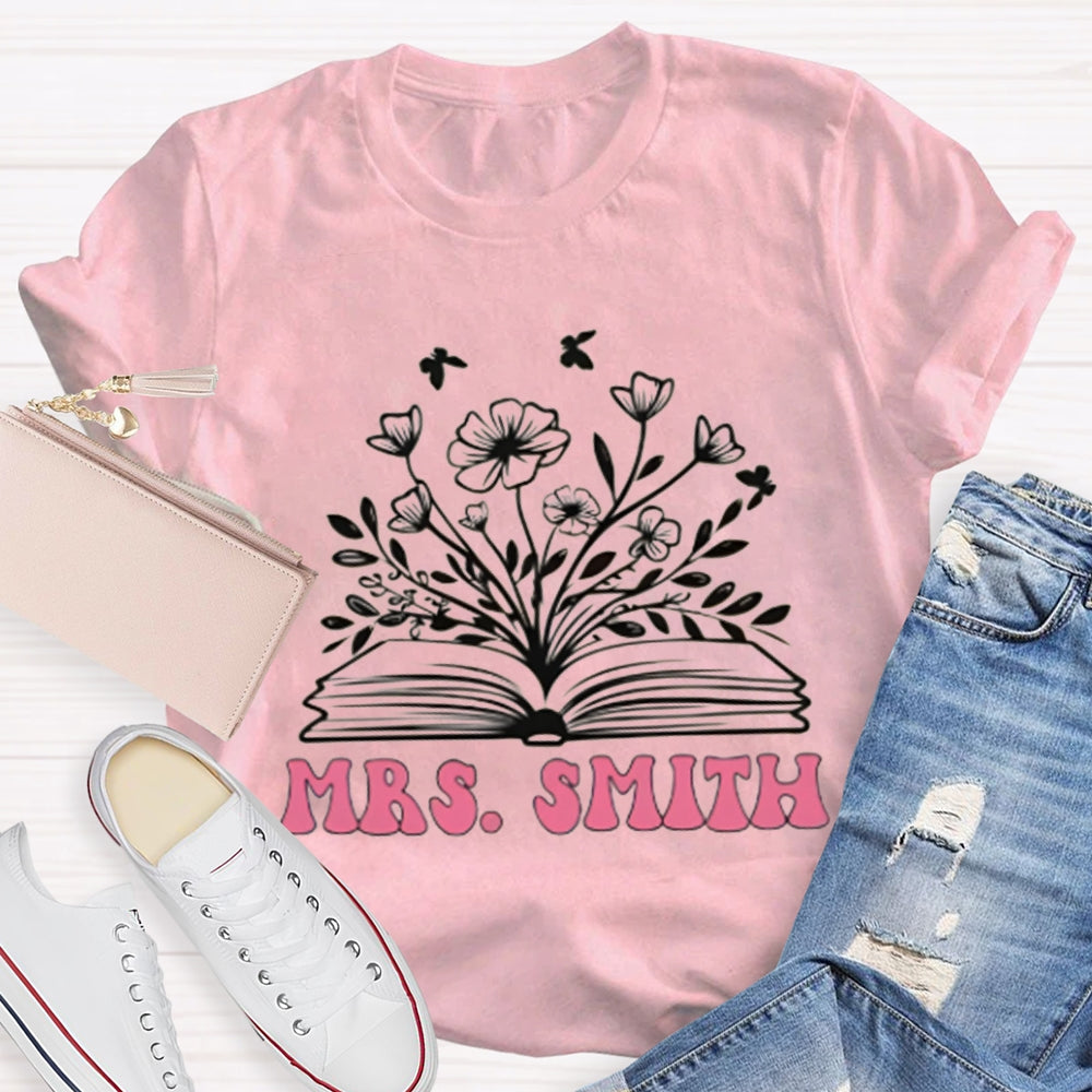Personalized Name Reading Grows Flowers T-shirt