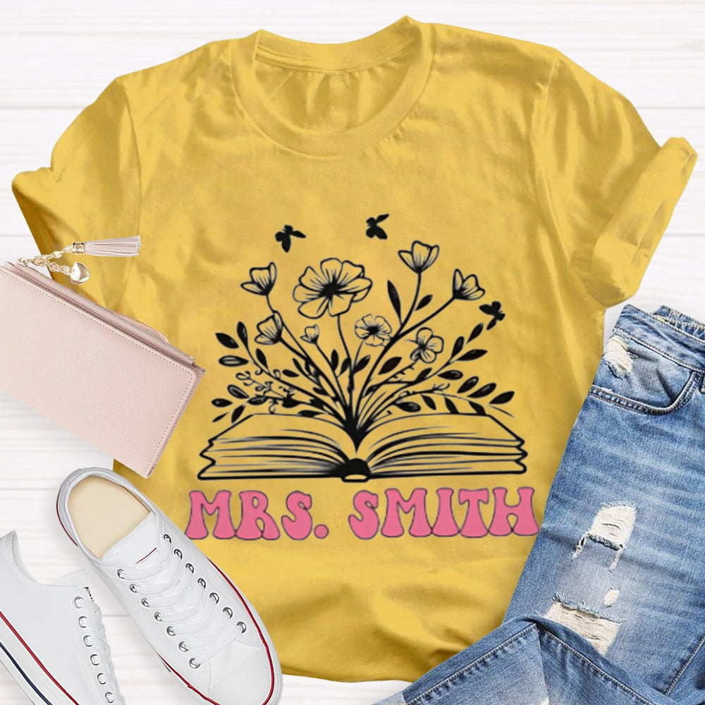 Personalized Name Reading Grows Flowers T-shirt