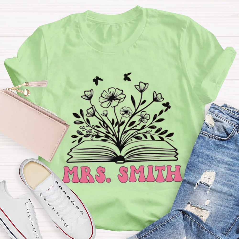 Personalized Name Reading Grows Flowers T-shirt