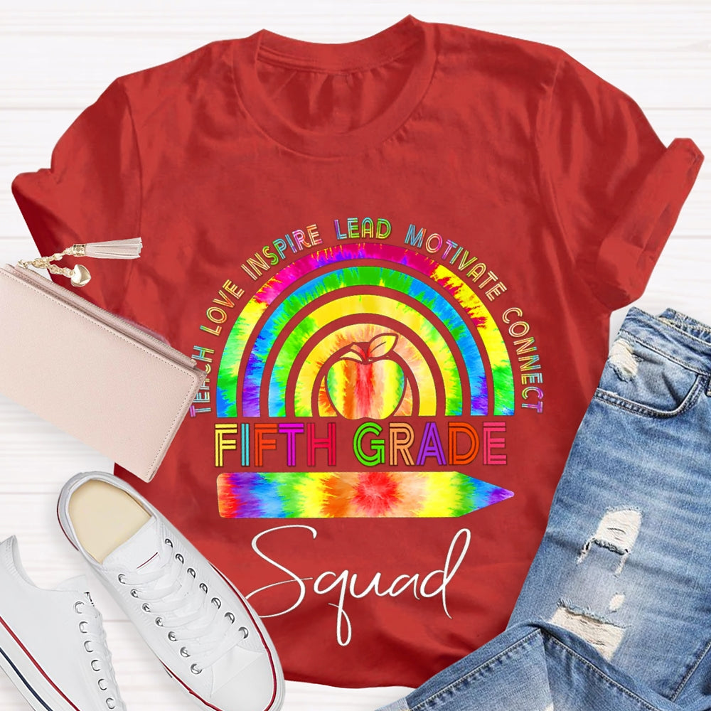 Personalized Grade Teach Love Inspire Lead Motivate Connect Squad T-shirt