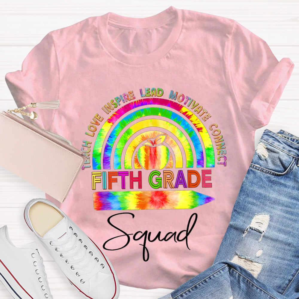 Personalized Grade Teach Love Inspire Lead Motivate Connect Squad T-shirt