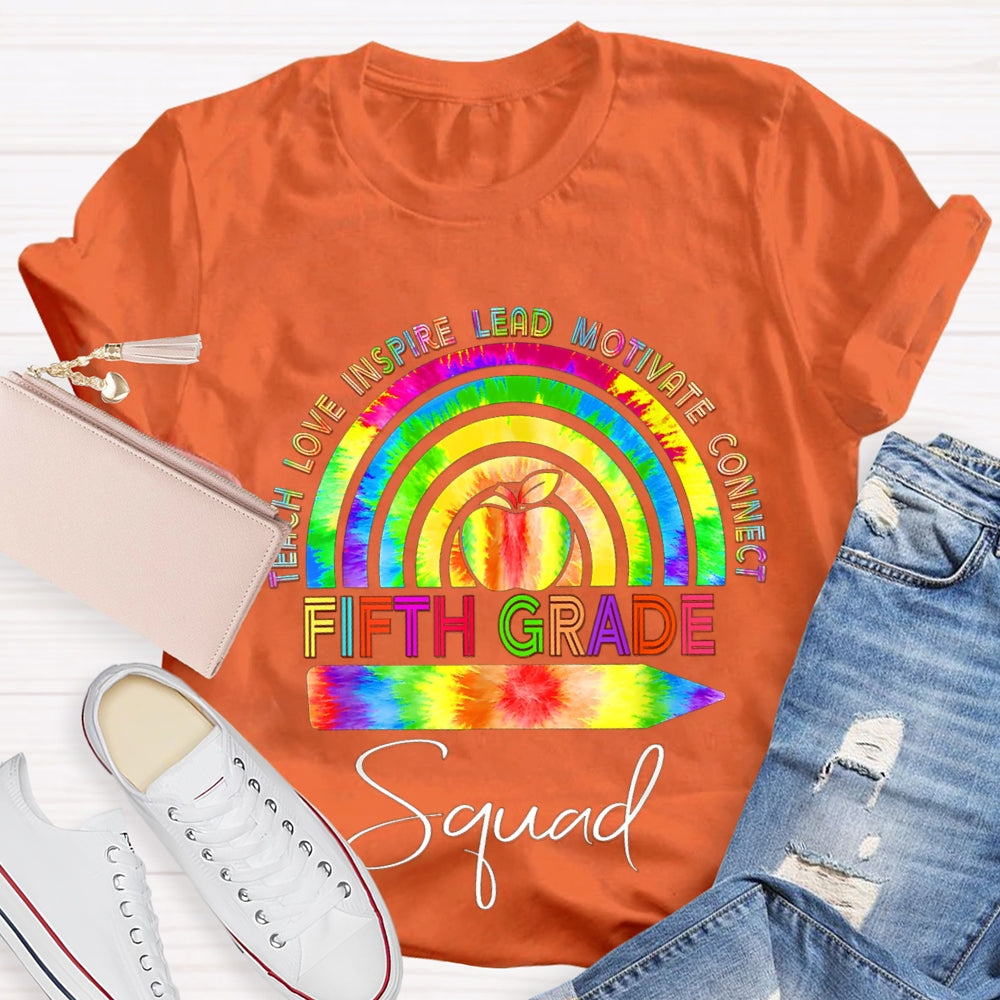 Personalized Grade Teach Love Inspire Lead Motivate Connect Squad T-shirt
