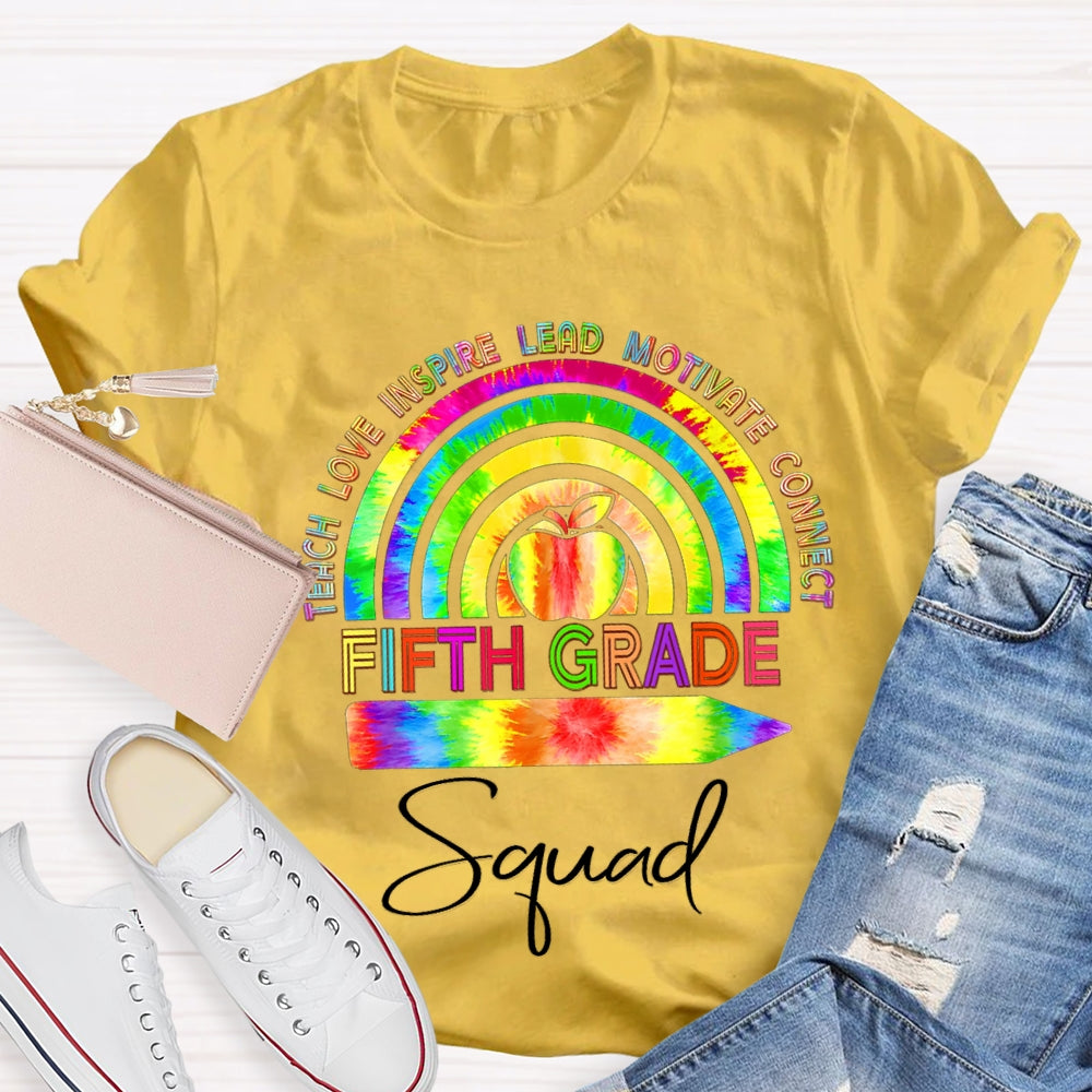 Personalized Grade Teach Love Inspire Lead Motivate Connect Squad T-shirt