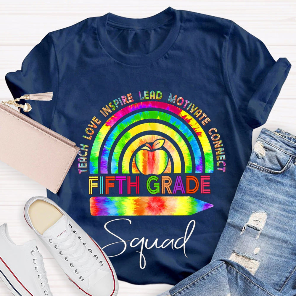 Personalized Grade Teach Love Inspire Lead Motivate Connect Squad T-shirt